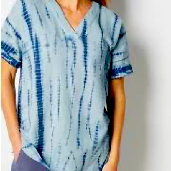 J. Jill Tops Pure Jill Tie Dyed Crinkle Gauze Tunic Poshmark